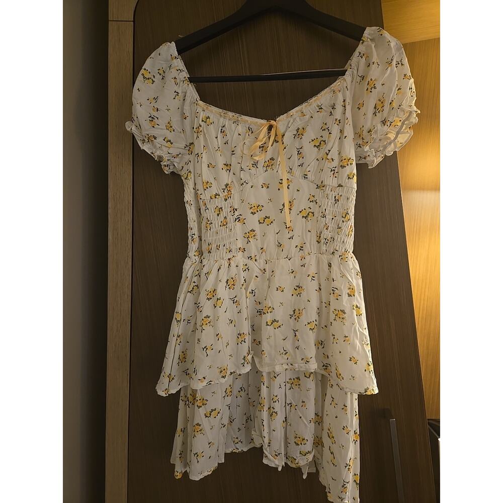 Liberty Love Puff Sleeve Mini Dress Floral Print Size Medium